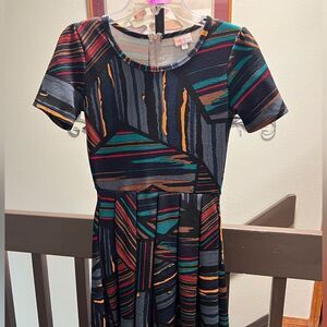 LuLaRoe Colorful Geometric Pattern Dress Size XS #107